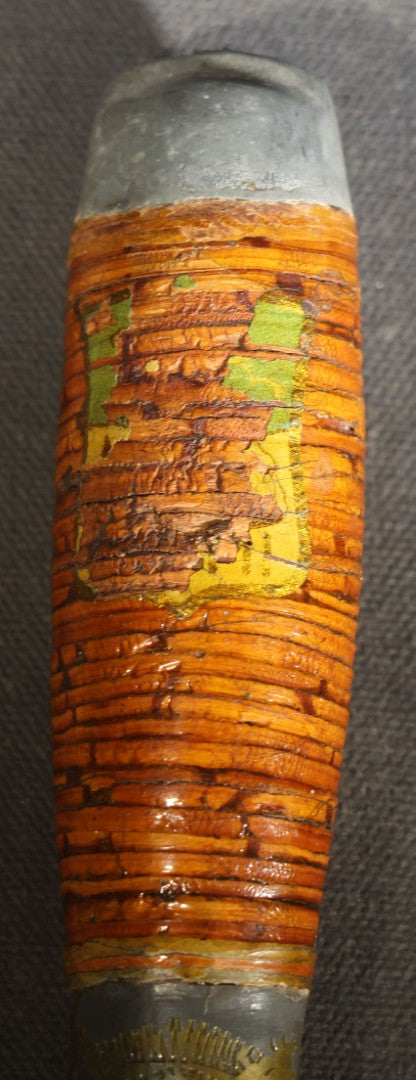 Vintage WWII-Era Finnish Puukko Knife with Stacked Birch Bark Handle and Pressed Paper Sheath, Manufactured by Jarvenpaa