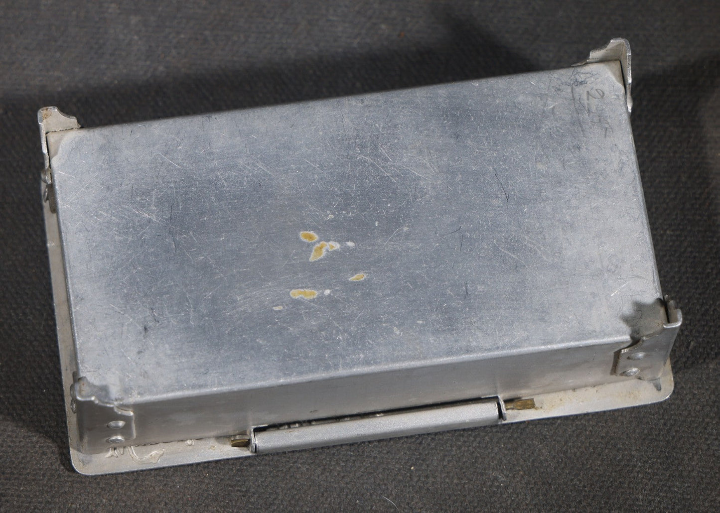 Antique Aluminum Hairpin Box with Embossed Floral Design, "Where's My" with Hairpin Motif, Later-Etched "Salt Lake" Souvenir