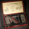 Lot 207 - Vintage Allegro Razor Blade Sharpener in Original Case with Paperwork, Made in Switzerland, Distributed by Blade Master Inc., New York, New York, 6-1/2" L
