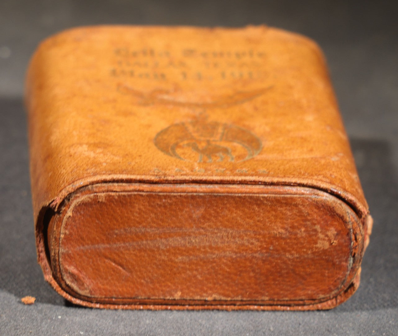Antique Leather Cigarette Case, Hella Temple A.A.O.N.M.S. Shriners, Dallas, Texas, May 14, 1913