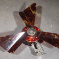 Lot 209 - Vintage Collapsible Mechanical Pocket Fan with Faux Tortoiseshell Blades, Push-Button Gear Mechanism, and Mirror, Made in Germany, Open Fan 5" Diameter
