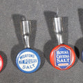 Lot 217 - Grouping of Four Vintage Advertising Pencil Pocket Clips Including Morton's Salt "It Pours," Carey-Ized Salt, and Royal Crystal Salt Iodized, 1-1/2" H