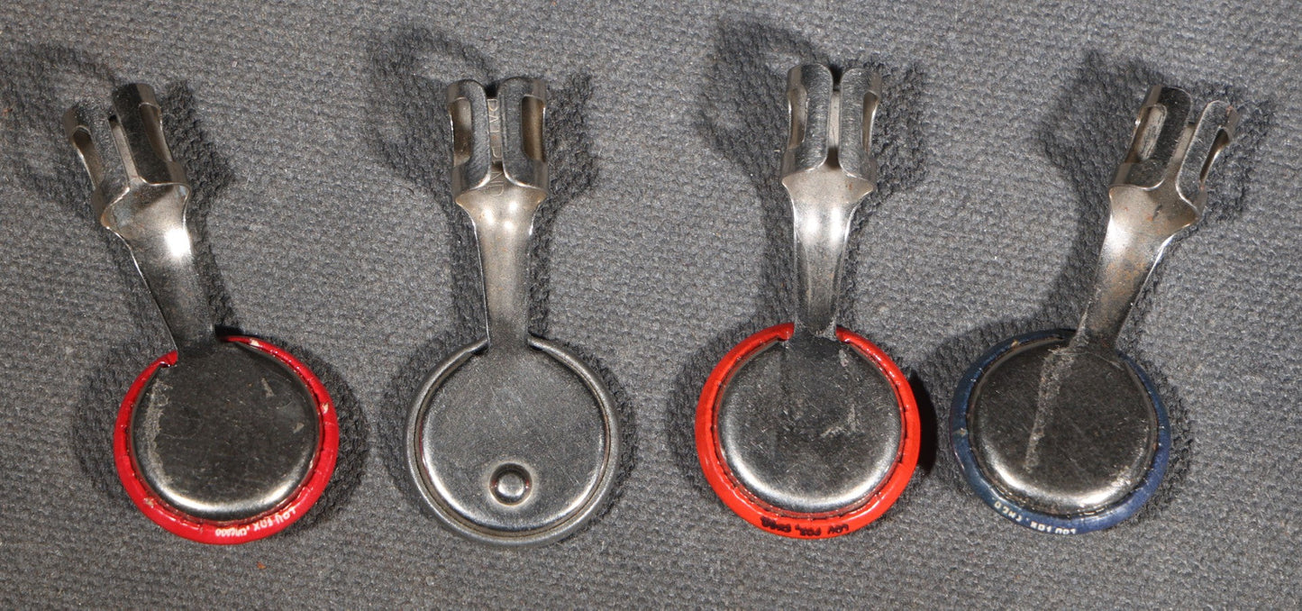 Grouping of Four Vintage Advertising Pencil Pocket Clips including Morton's Salt "It Pours," Carey-Ized Salt, and Royal Crystal Salt Iodized