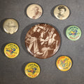 Lot 218 - Grouping of Eight Antique and Vintage Pinback Buttons Including Four "G'Bye Boys It's Bug-A-Boo" Insecticide Advertising Buttons and Four Photographic Portrait Buttons