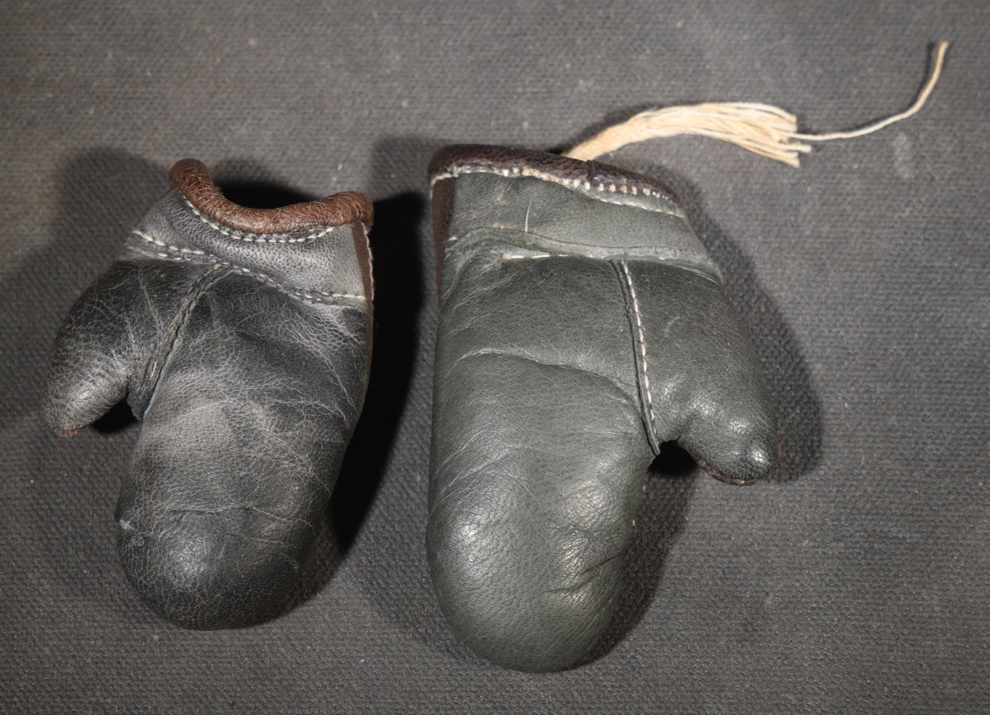 Pair of Vintage Miniature Leather Boxing Gloves, Unmatched
