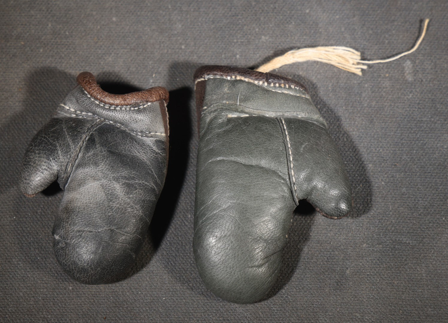Pair of Vintage Miniature Leather Boxing Gloves, Unmatched