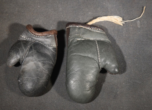 Pair of Vintage Miniature Leather Boxing Gloves, Unmatched