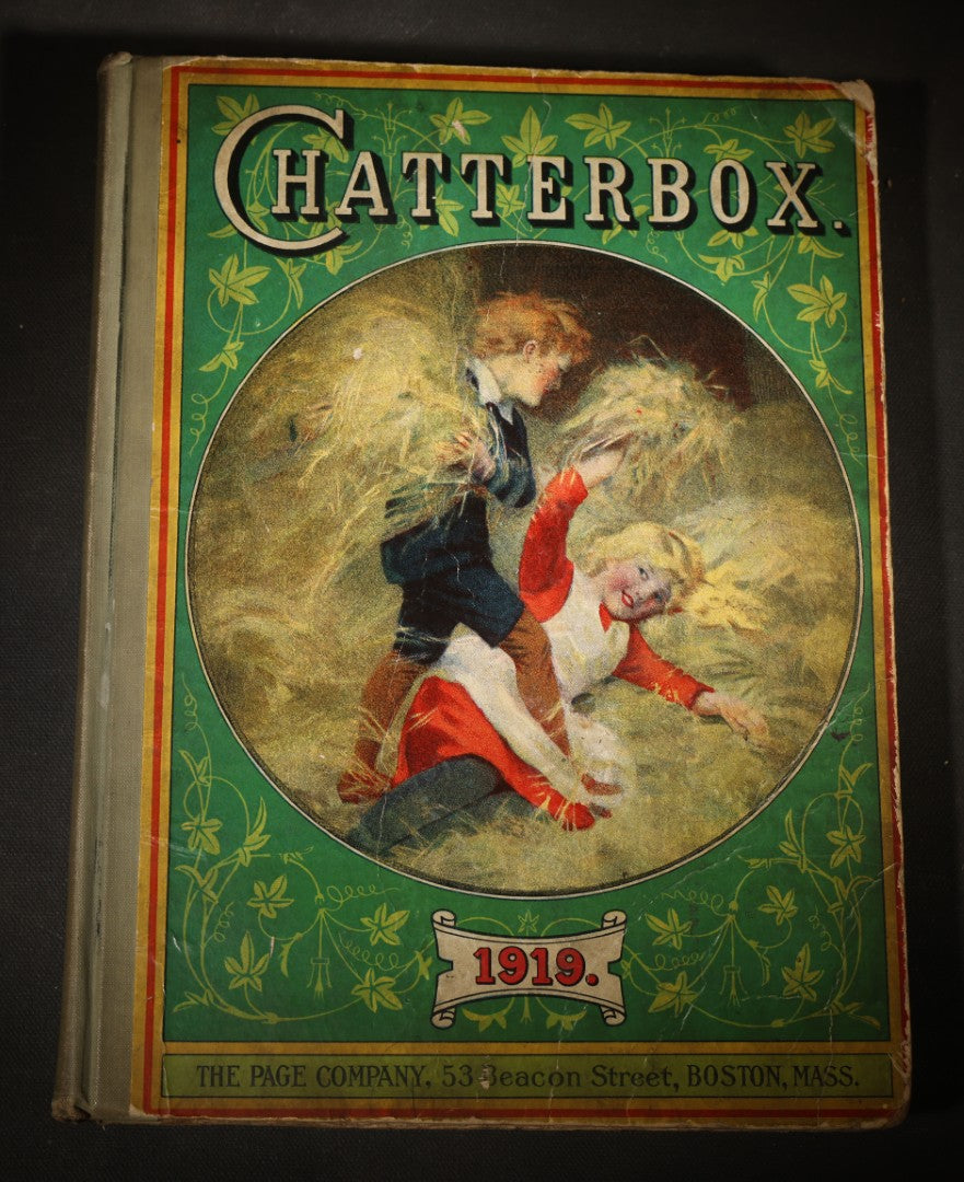 Pair of Antique and Vintage "Chatterbox" Illustrated Annual Books for 1919 and 1927, Founded by J. Erskine Clarke, Published by The Page Company / L.C. Page & Company, Boston, Massachusetts