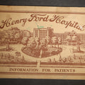 Lot 226 - Vintage Henry Ford Hospital "Information for Patients" Booklet with Photographs and Fold-Out Floor Plan, Detroit, Michigan