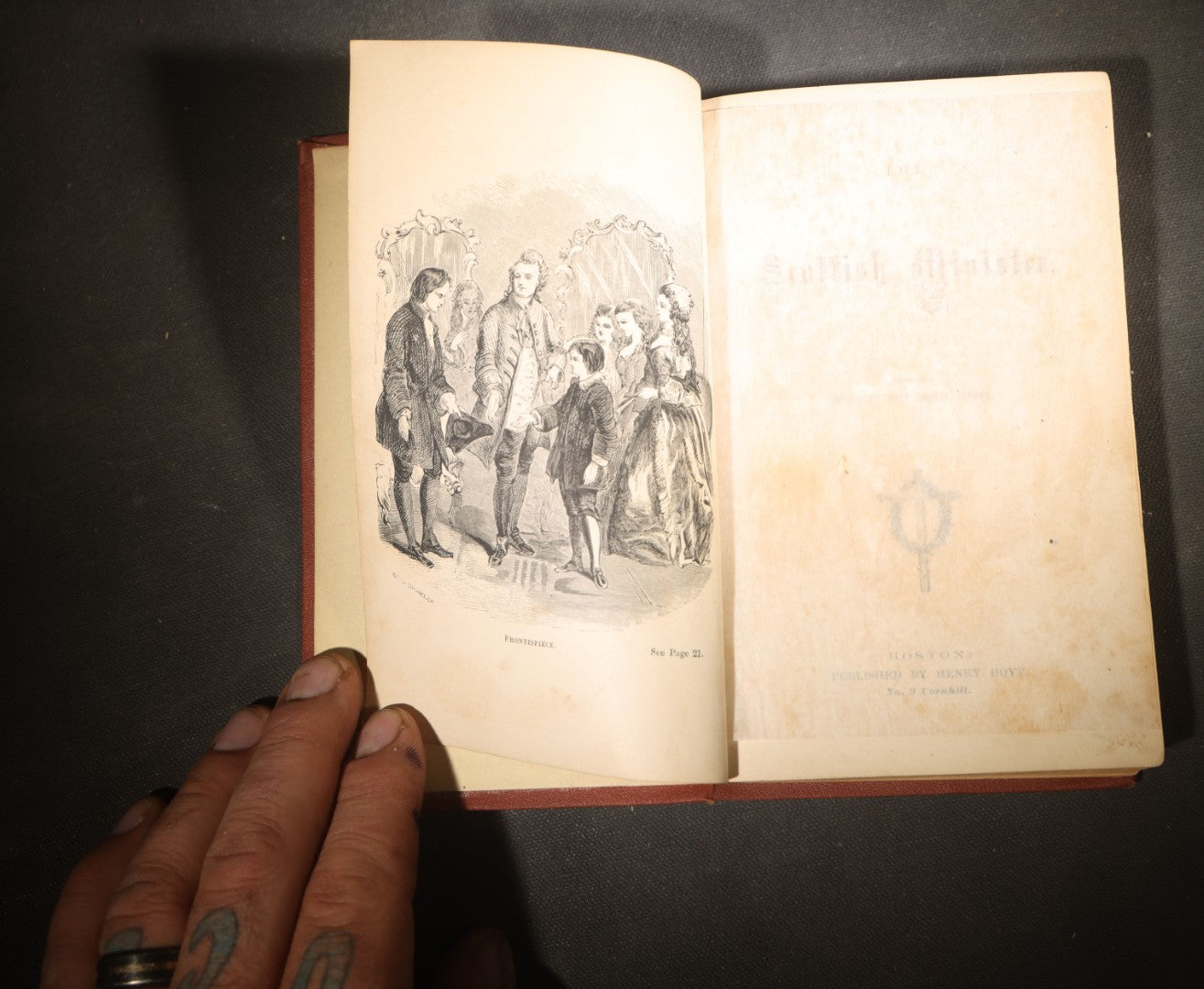 "The Scottish Minister" Antique Religious Book from the Religious Tract Society, London, Published by Henry Hoyt, Boston, Massachusetts