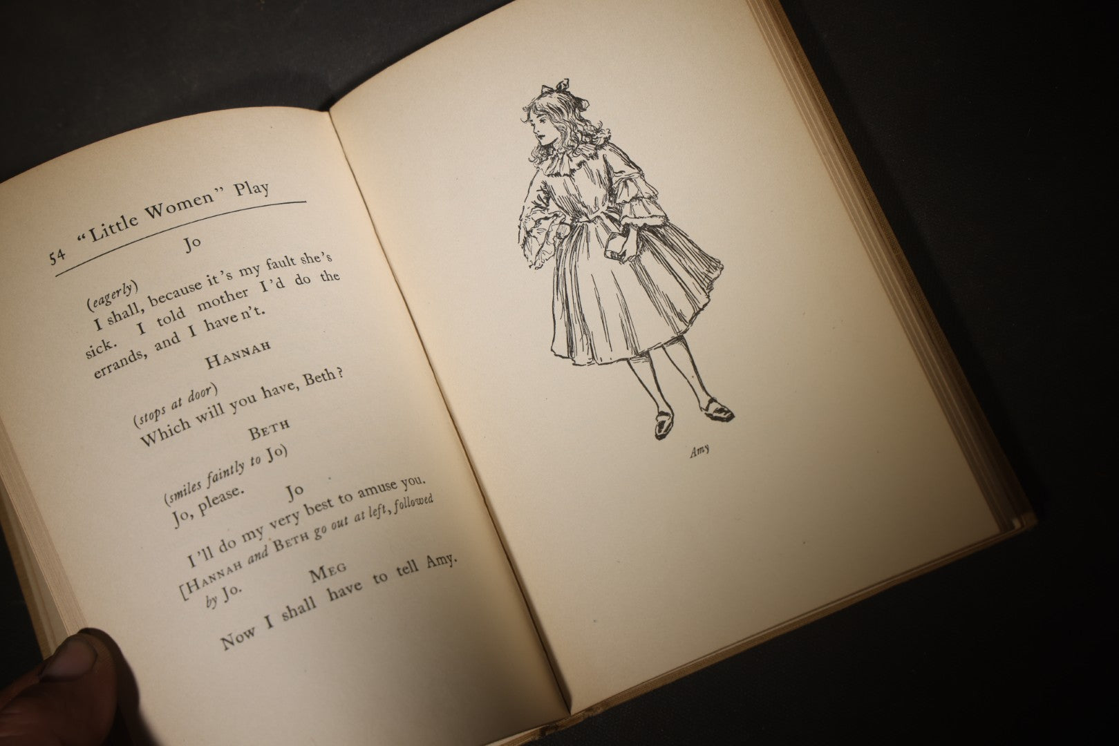 "The Little Women Play" Antique Two-Act Play Book Adapted by Elizabeth Lincoln Gould, After the Book by Louisa May Alcott, Illustrated by Reginald B. Birch, Published by Little, Brown, and Company, Boston, Massachusetts, 1900