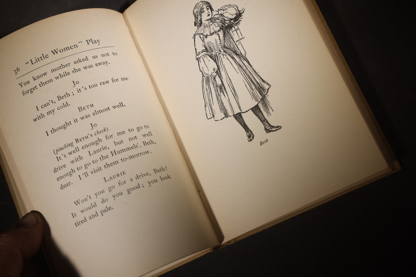"The Little Women Play" Antique Two-Act Play Book Adapted by Elizabeth Lincoln Gould, After the Book by Louisa May Alcott, Illustrated by Reginald B. Birch, Published by Little, Brown, and Company, Boston, Massachusetts, 1900