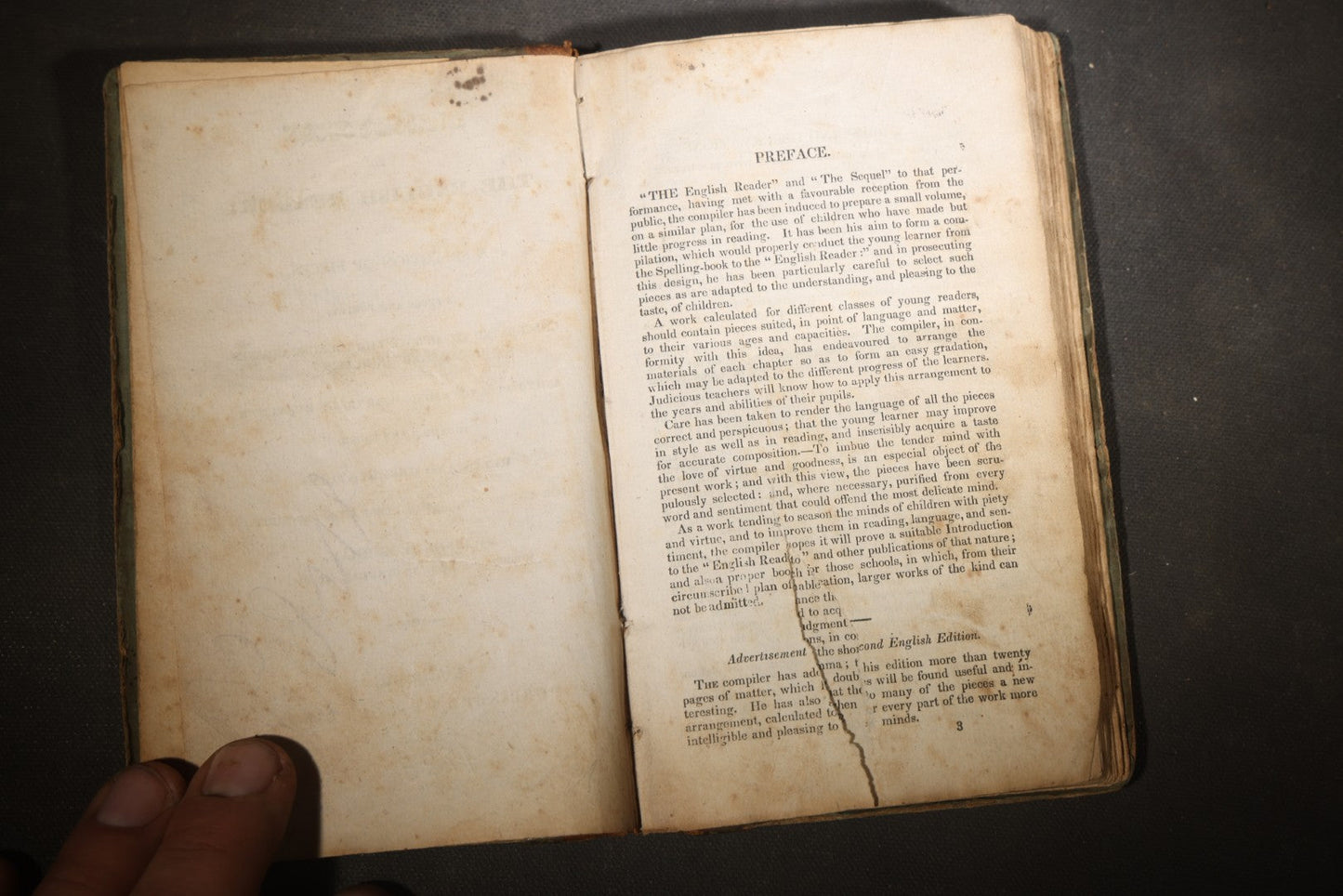 "Introduction to the English Reader" Antique Prose and Poetry Book by Lindley Murray, Published by E. H. Flint, Cincinnati, Ohio, 1833