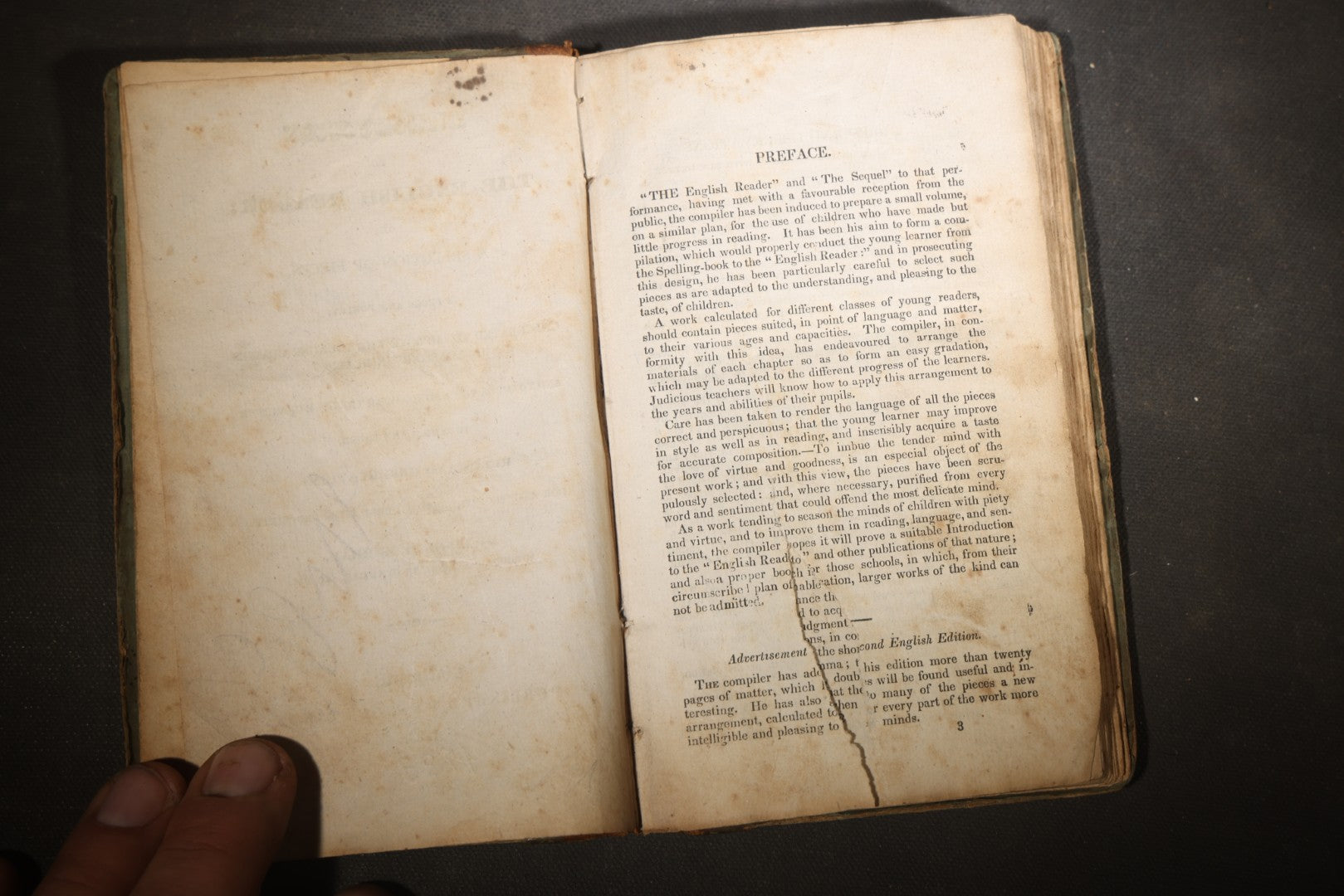 "Introduction to the English Reader" Antique Prose and Poetry Book by Lindley Murray, Published by E. H. Flint, Cincinnati, Ohio, 1833