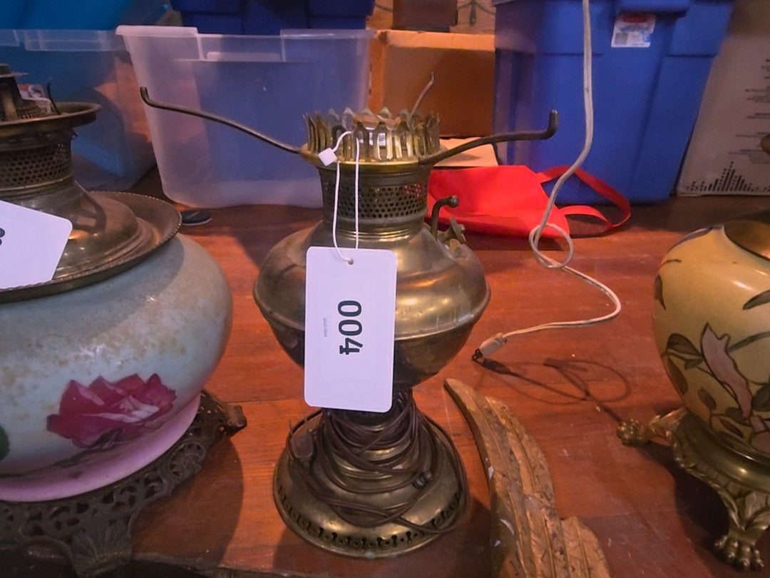 electrified brass lamp