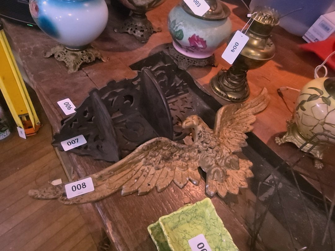cast iron eagle painted gold