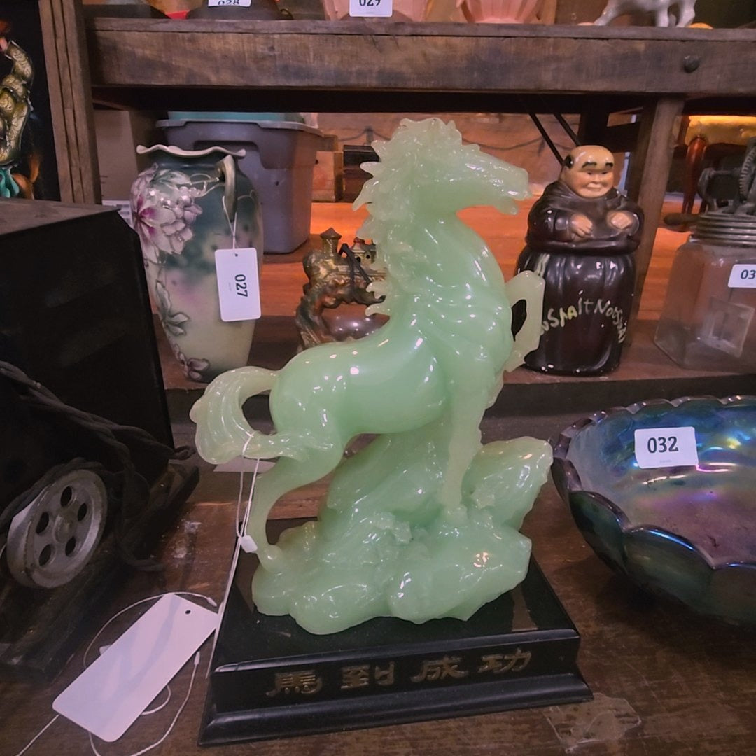 modern faux Jade horse statue