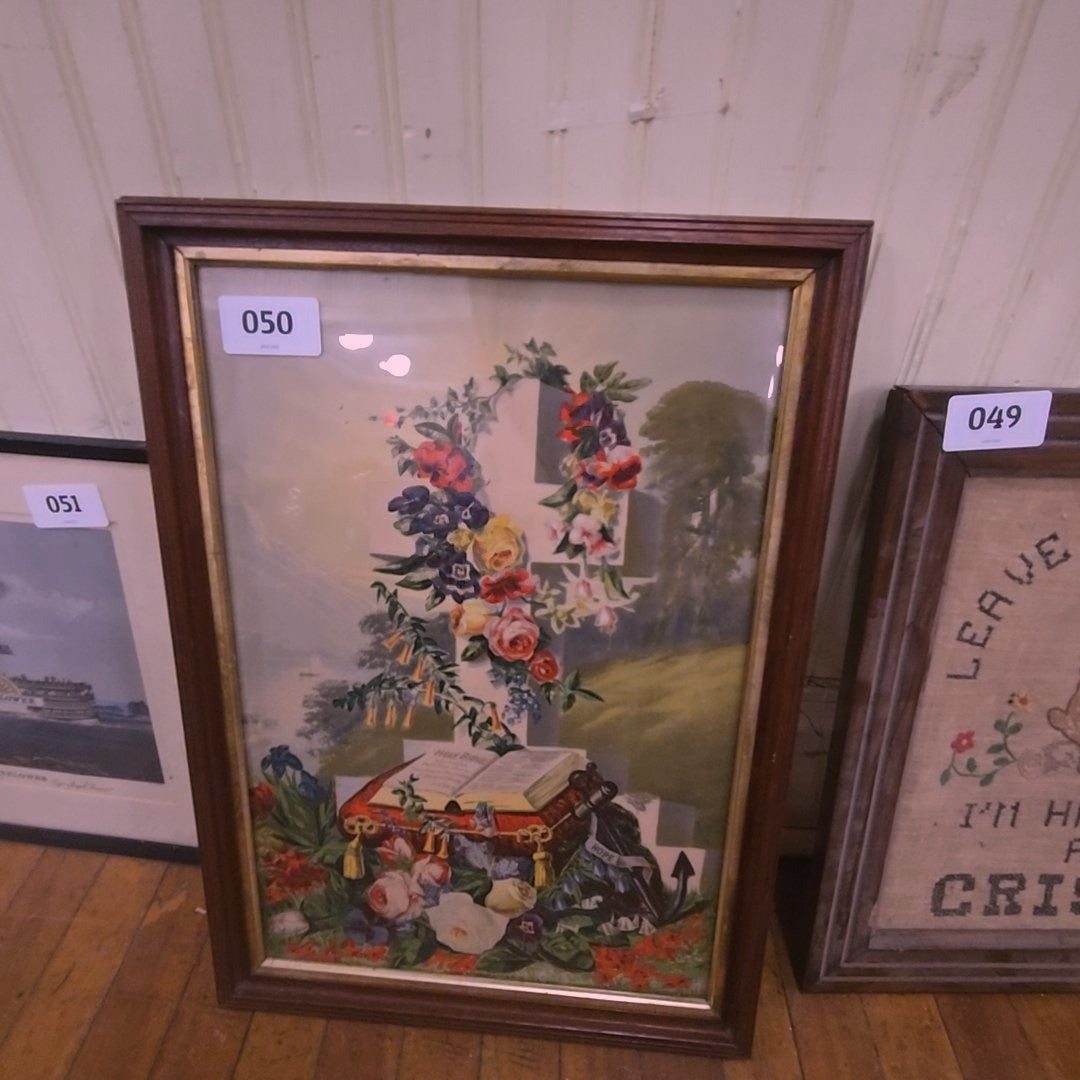 antique chromolithograph religious print