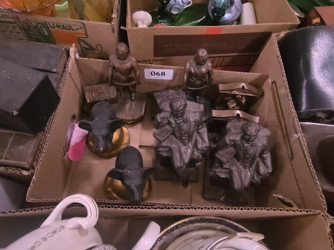 box lot with bookends