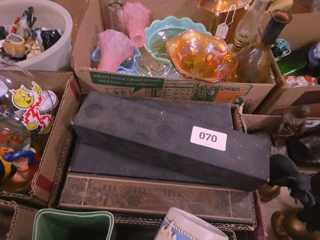 box lot with piano rolls