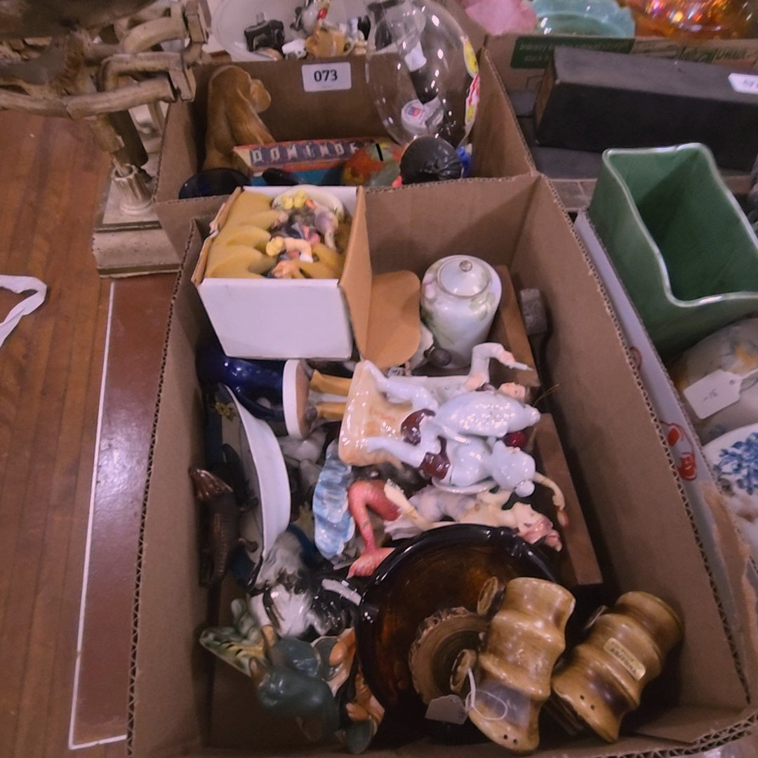 box lot with porcelain and more