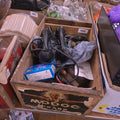 Lot 084 - Wooden Crate with Contents Including Tools and Phones