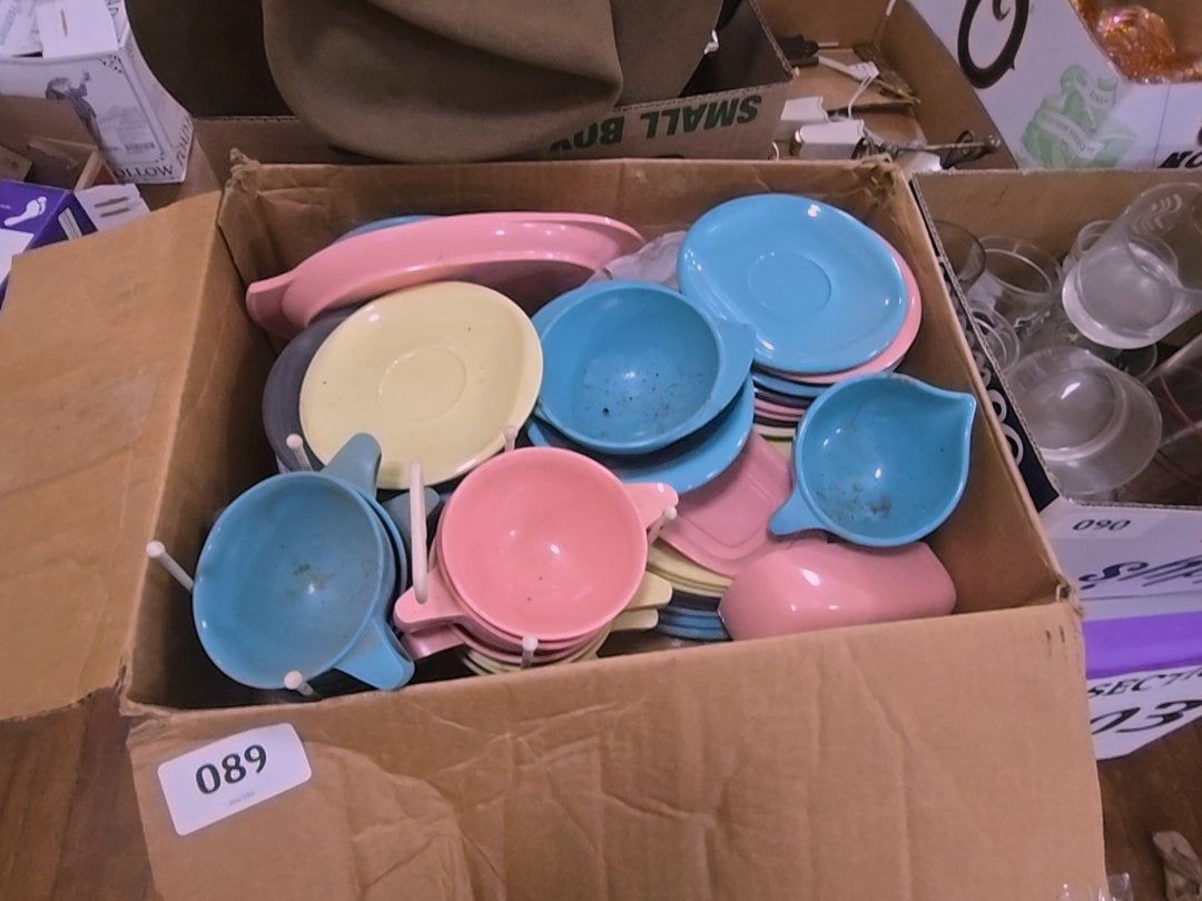 box lot of melamine