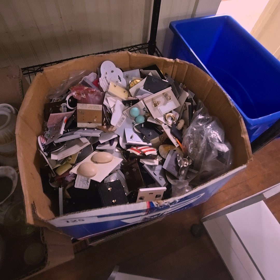 box lot of earrings
