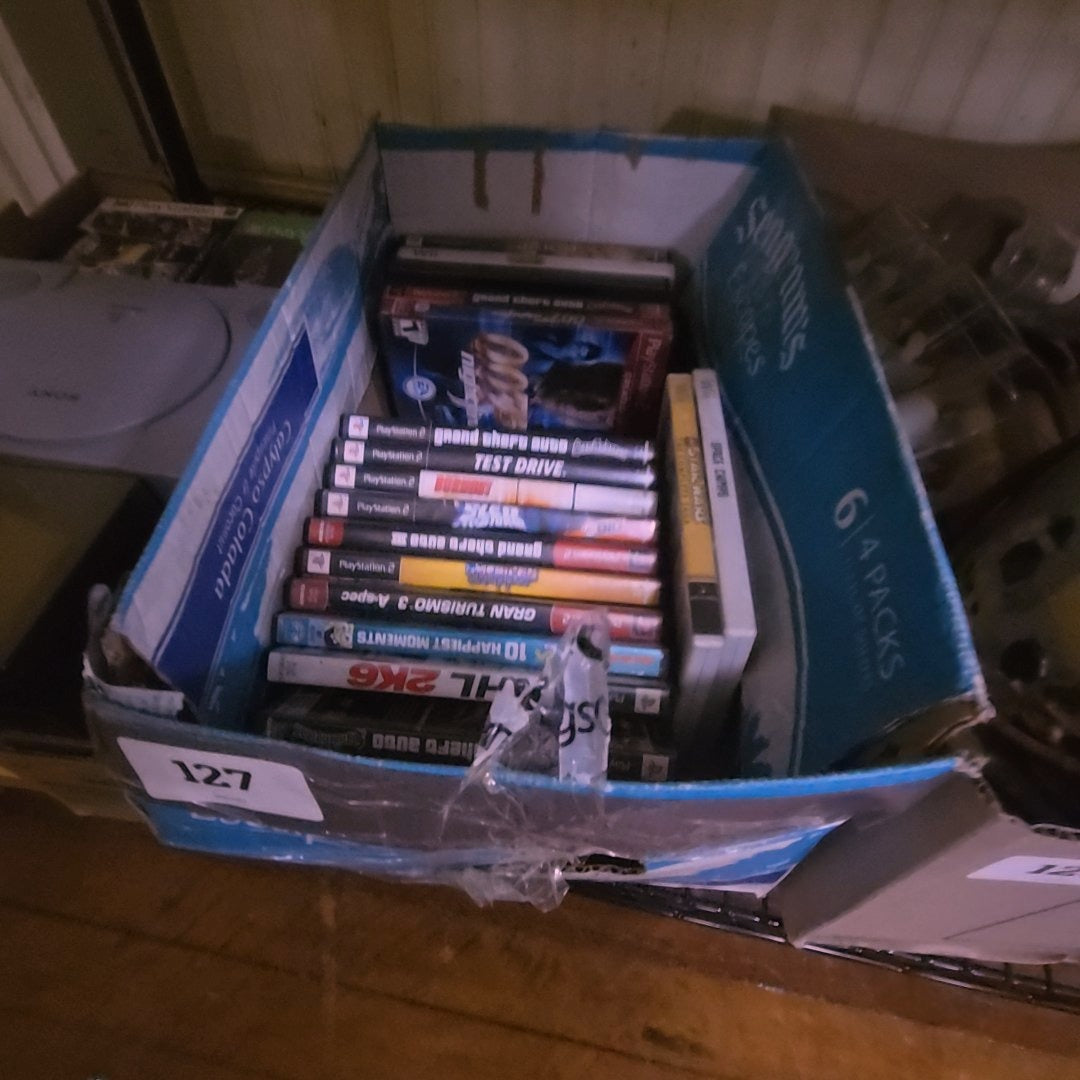 box lot of PlayStation 2 games