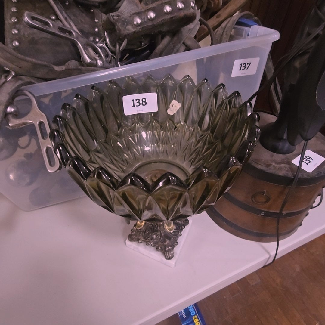 glass dish with base