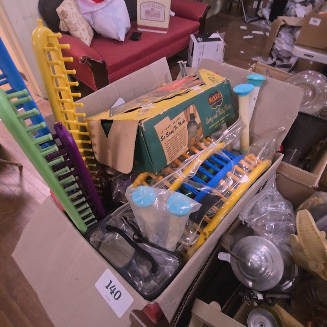 box lot of knitting accessories