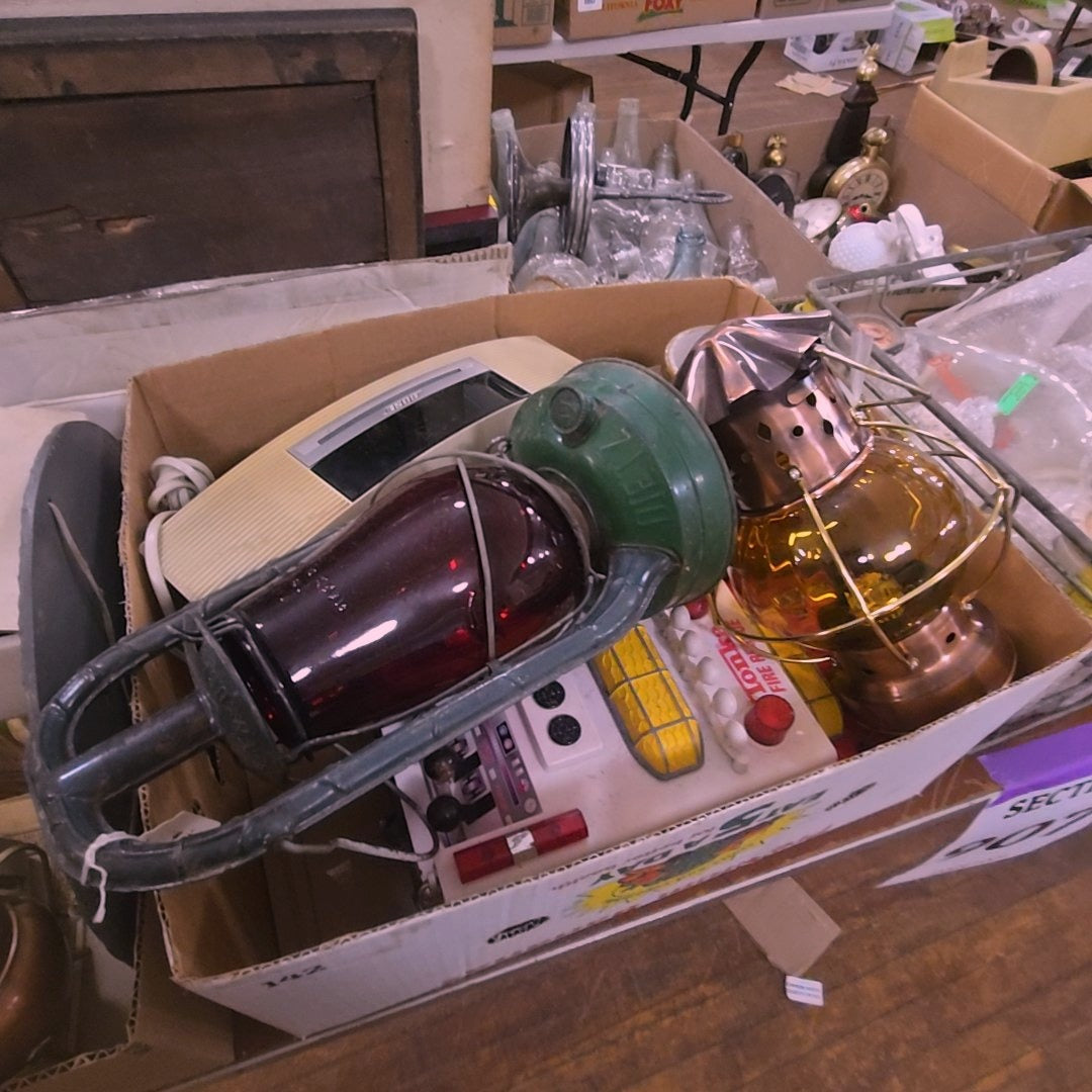 box lot with Lantern Bose stereo and more