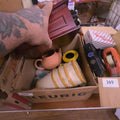 Lot 148 - Box Lot of Ceramics and Display Case