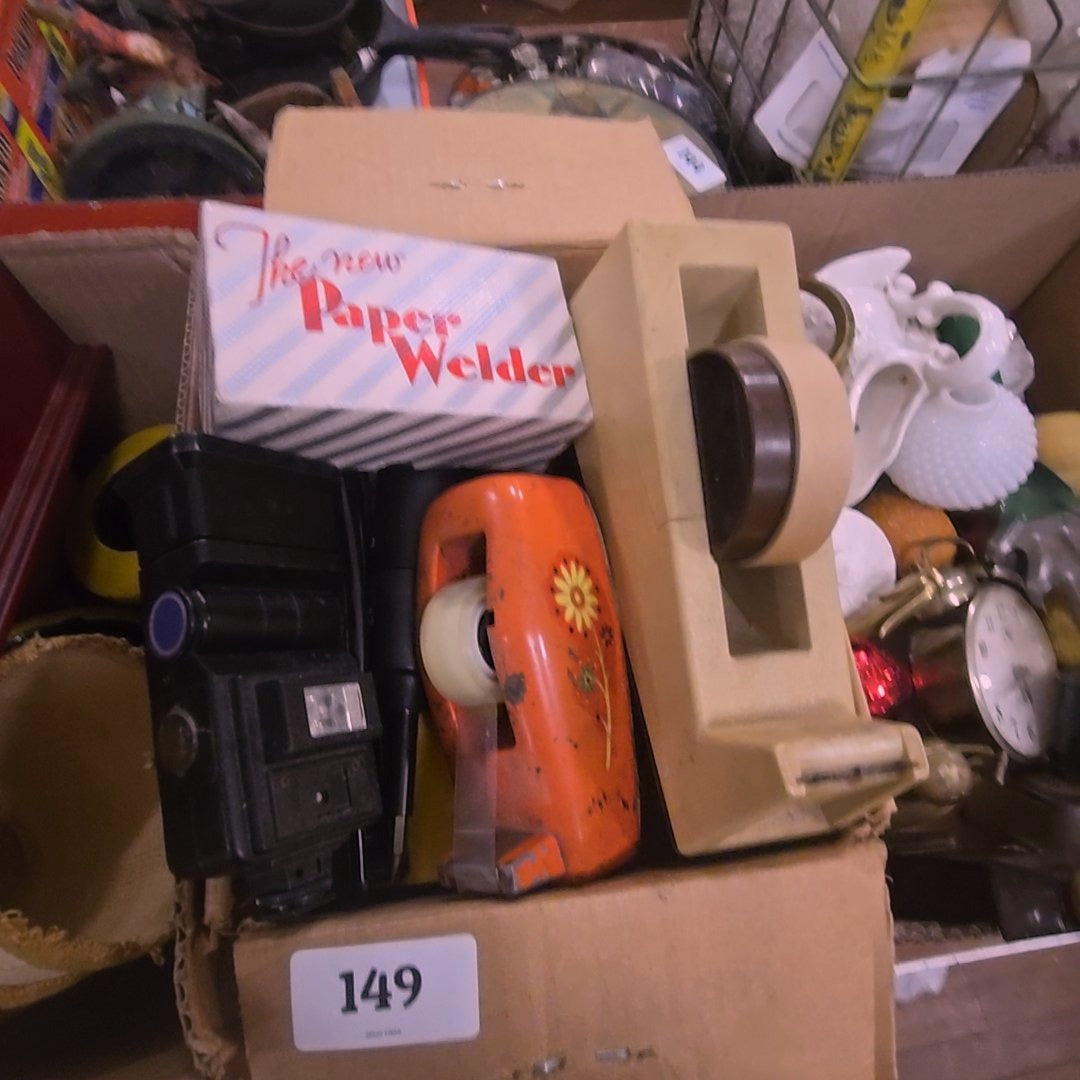 box lot with tape dispensers and more