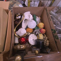 Lot 150 - Box Lot with Stone Fruit, Glass, Avon Bottles and More