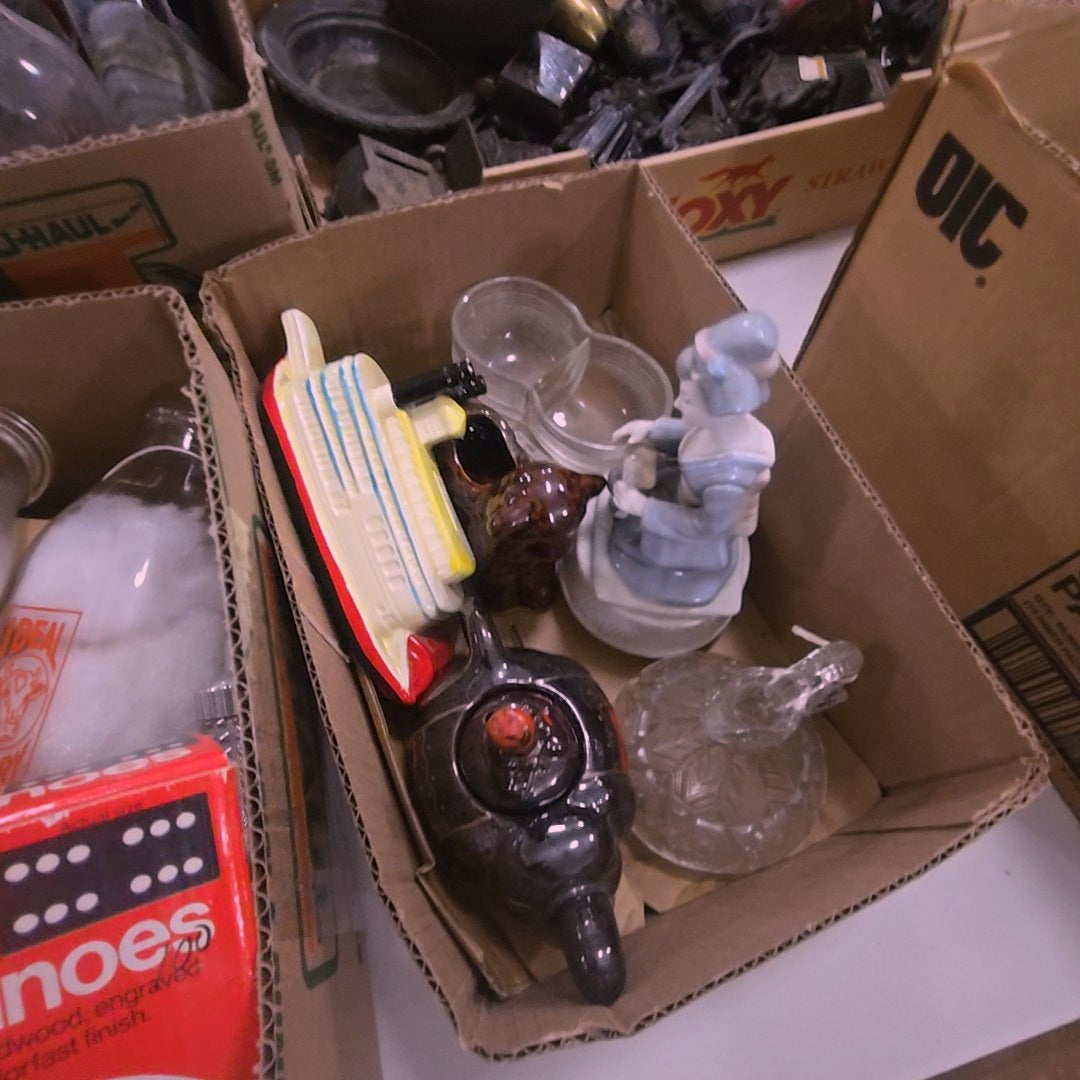 box lot of Ceramics and clear glass