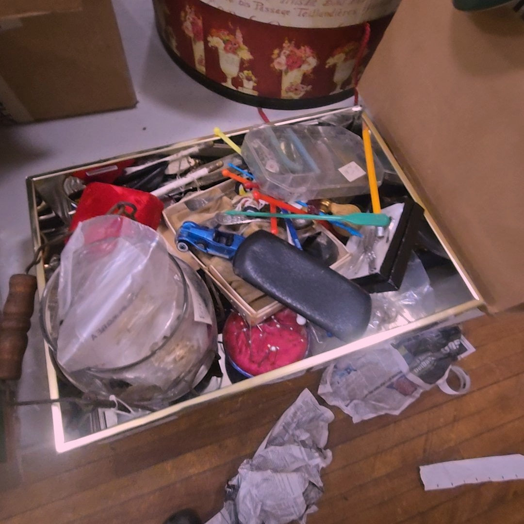 Tin with contents including Smalls