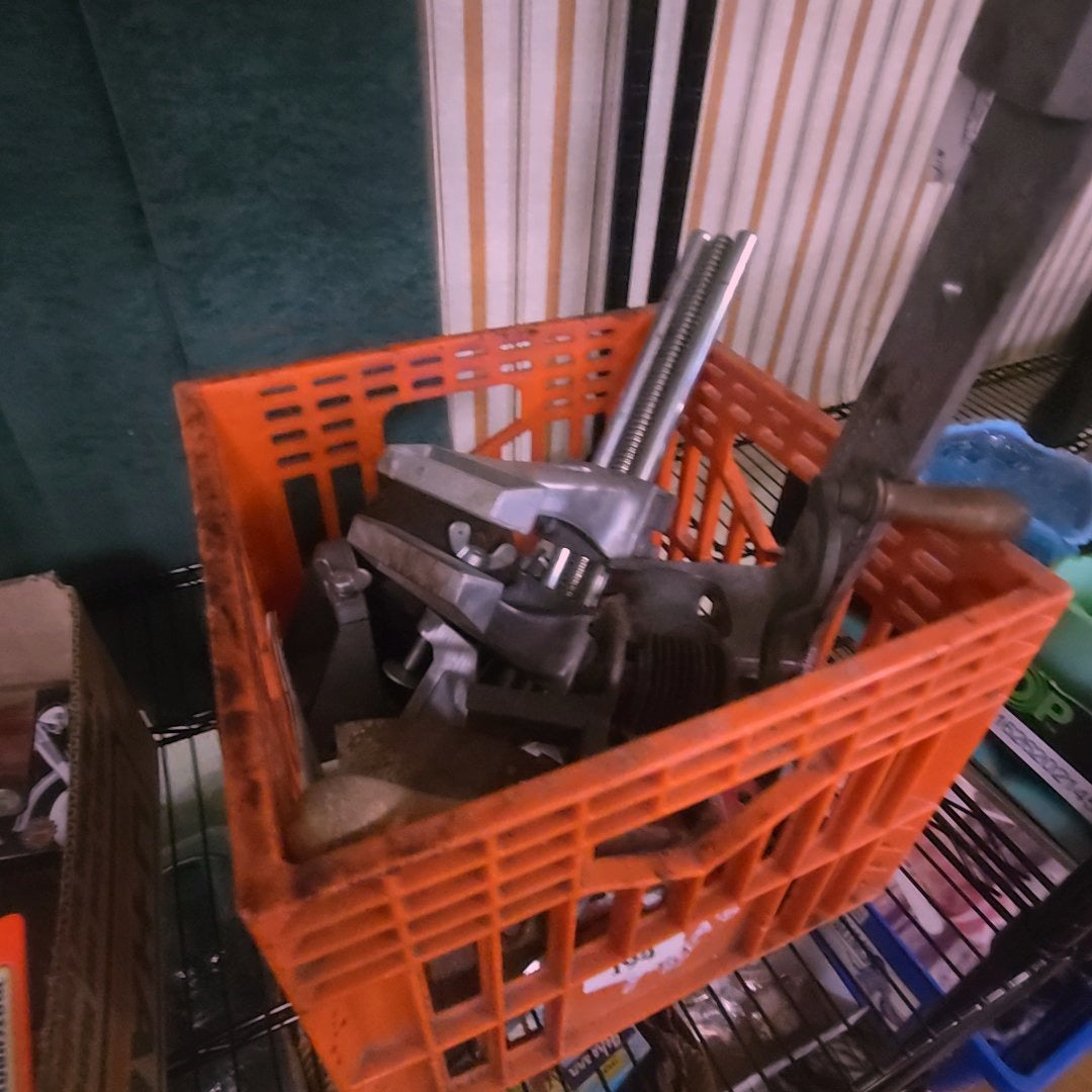 crate lot with tools