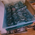 Lot 201 - Plastic Box with Mason Jars