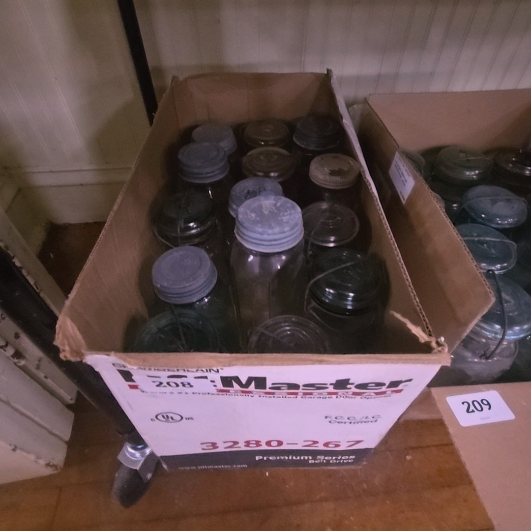 box lot of mason jars