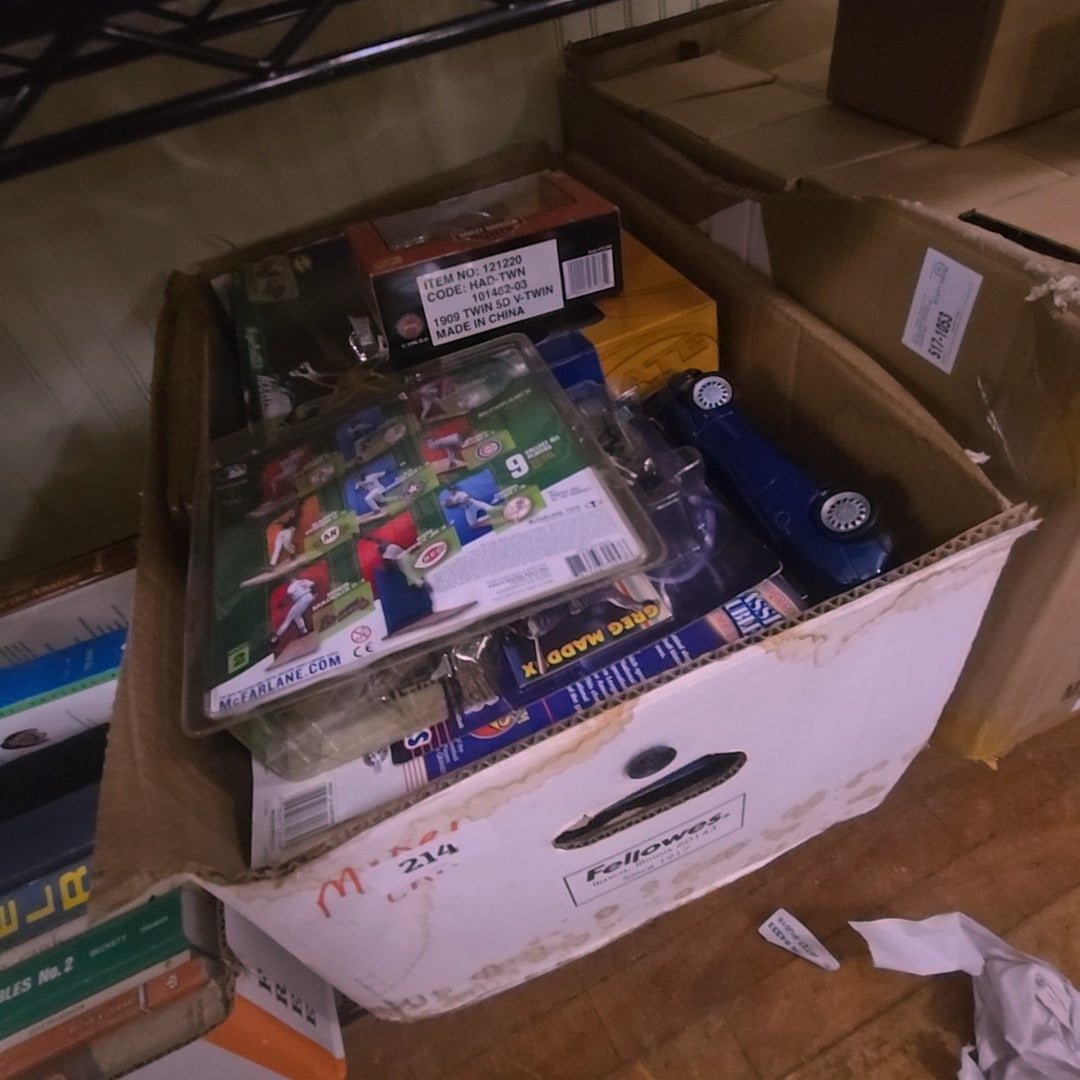 box lot of toys and more