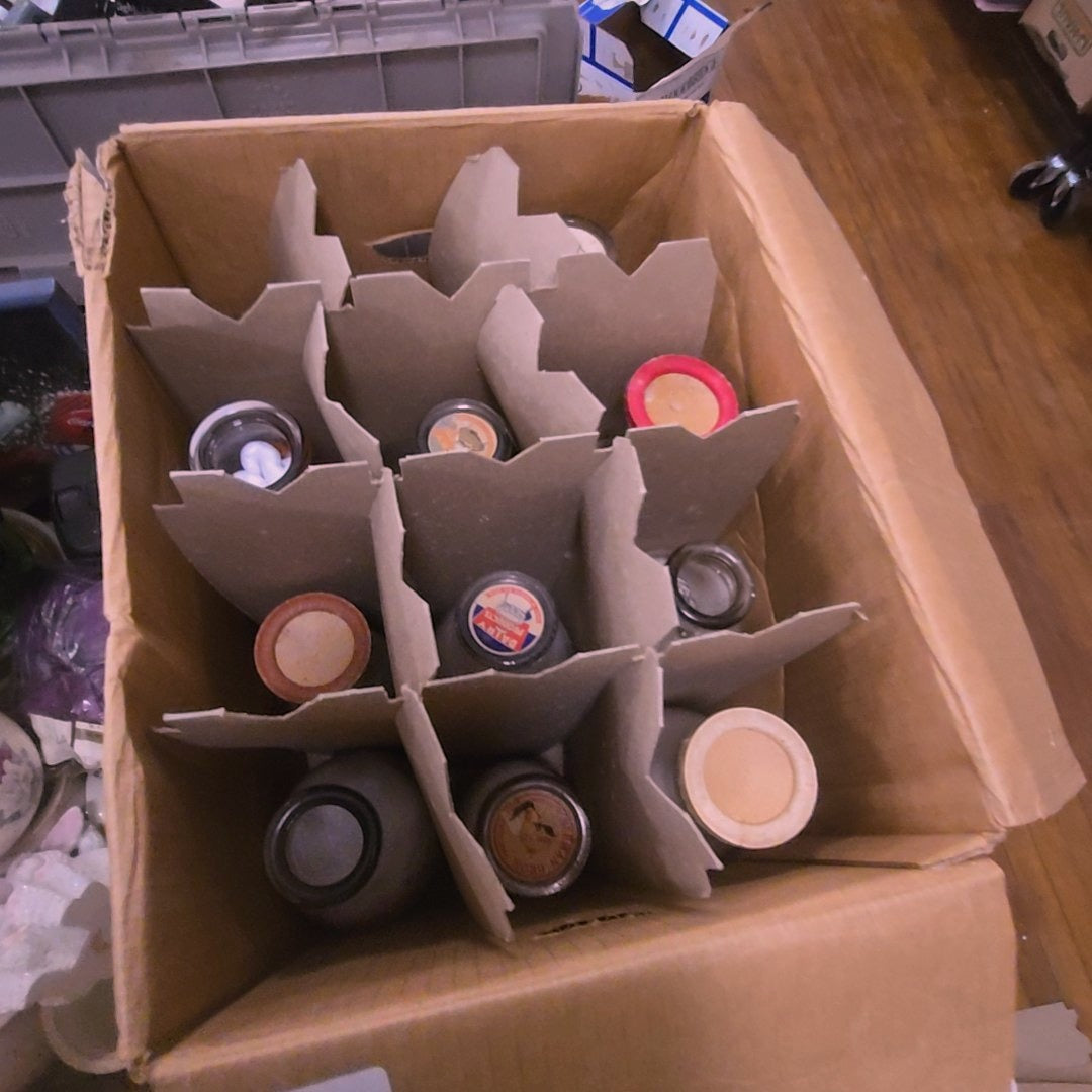box lot of milk bottles