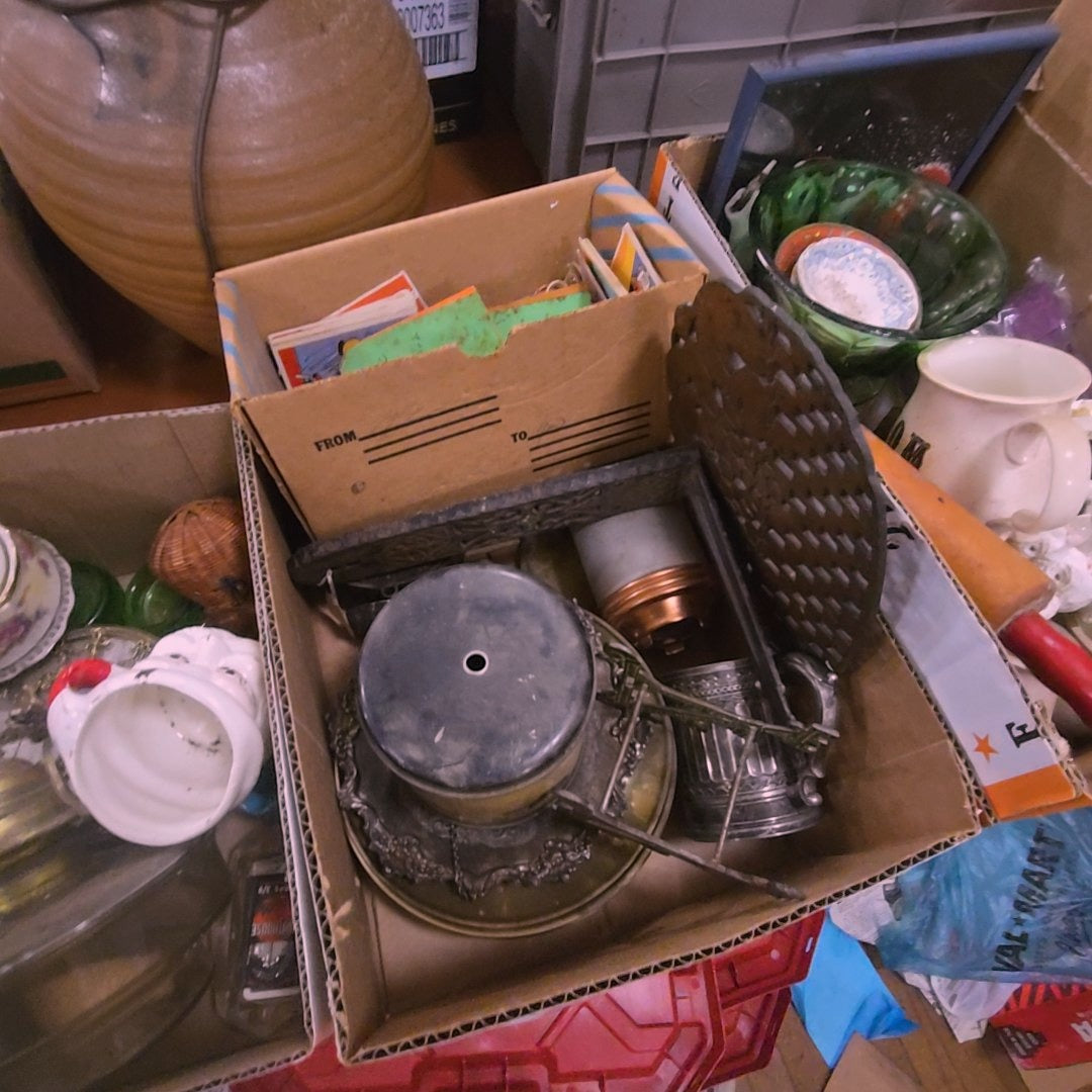 box lot of miscellaneous metal Smalls and more