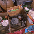 Lot 235 - Box Lot of Miscellaneous Metal Smalls and More