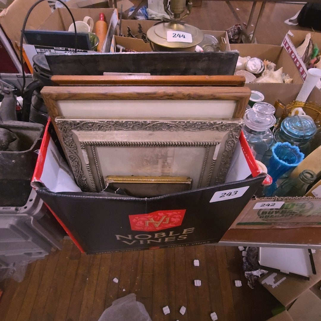 box lot with frames