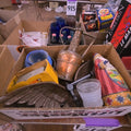 Lot 248 - Box Lot with Eagle, Copper Pot, and More