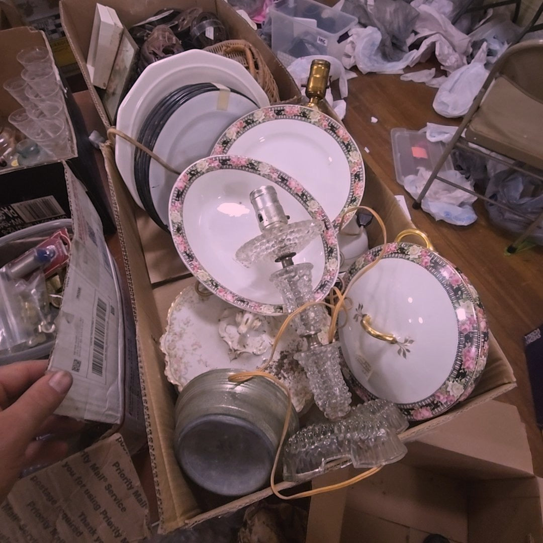 box lot of China and glassware