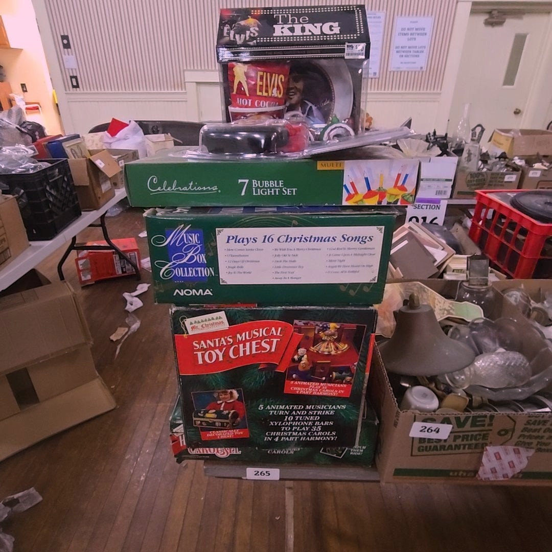 box lot of modern toys including holidays