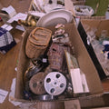 Lot 271 - Box Lot with Fishing Creel, Films, Baseball Glove, and More