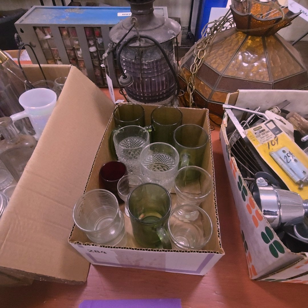 Fox lot with glass cups and more